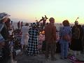 Bethany, Moldover, and fellow burners at The Man's remains at dawn